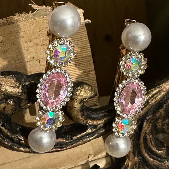 boutique v Accessories Nwot Rhinestonepearl Turquoise Pink Stone